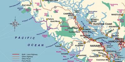 نقشه از جزیره ونکوور اردوگاه 