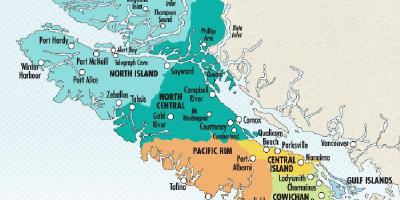 نقشه از جزیره ونکوور از wineries