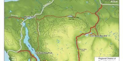 نقشه از جزیره ونکوور غارها