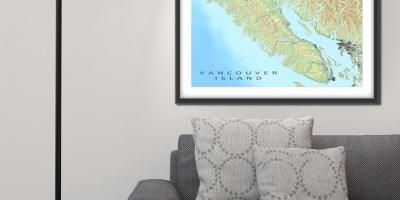 نقشه از جزیره ونکوور دیوار