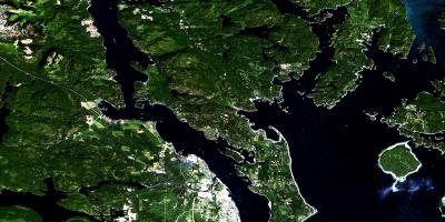نقشه از جزیره ونکوور ماهواره ای