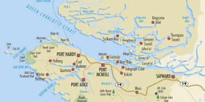 نقشه از شمال جزیره ونکوور