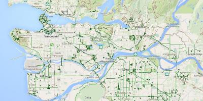 نقشه مترو ونکوور دوچرخه سواری