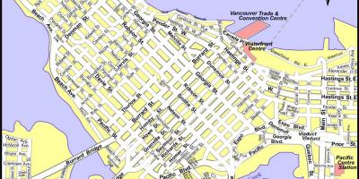 نقشه از مرکز شهر ونکوور کانادا