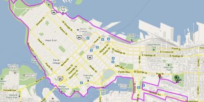 شهر ونکوور دوچرخه نقشه