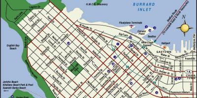 نقشه از مرکز شهر ونکوور