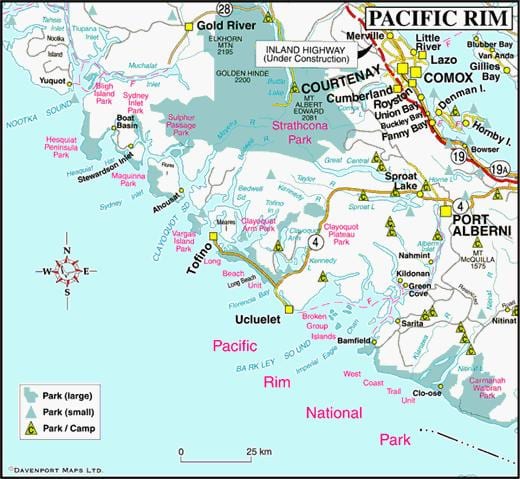 نقشه از west coast canada