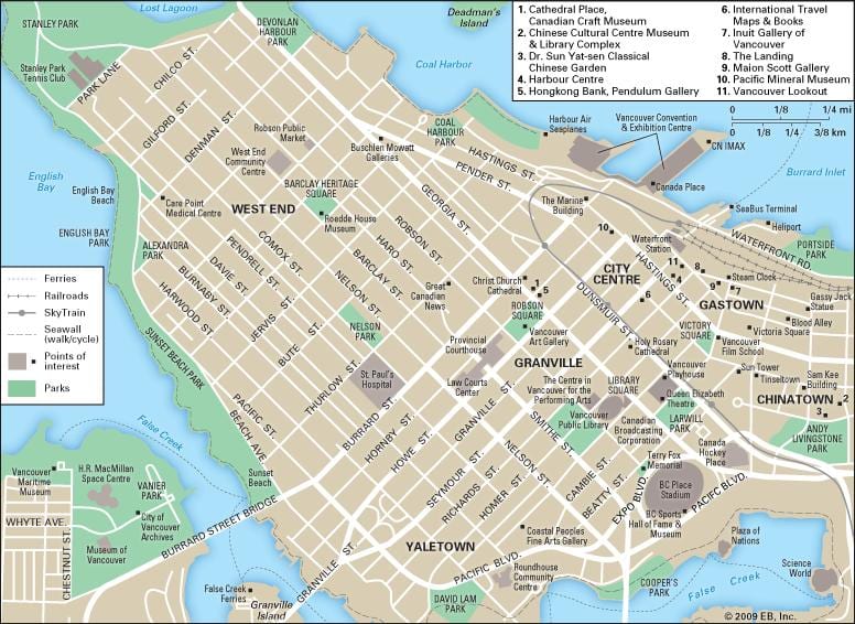 نقشه از west end ونکوور قبل از میلاد
