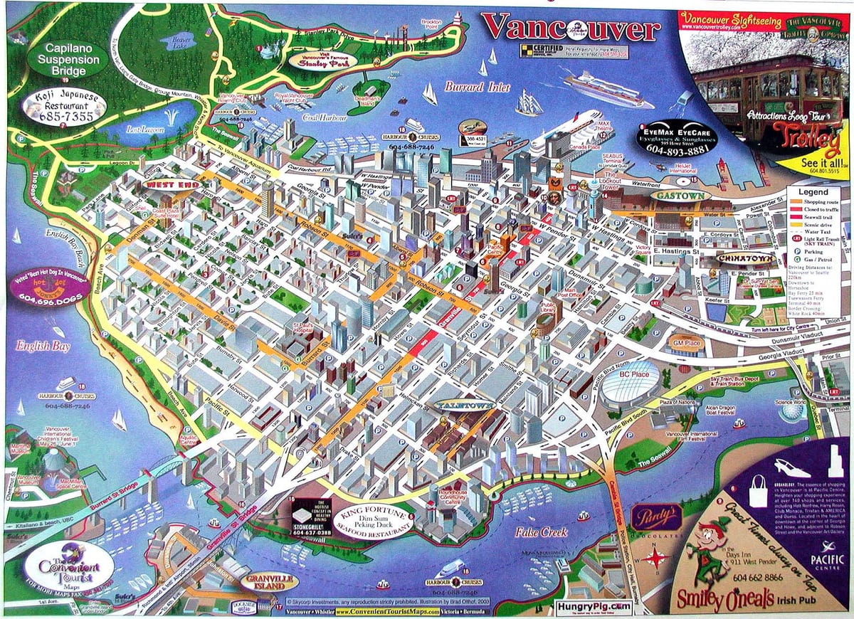 نقشه vancouver, bc, canada