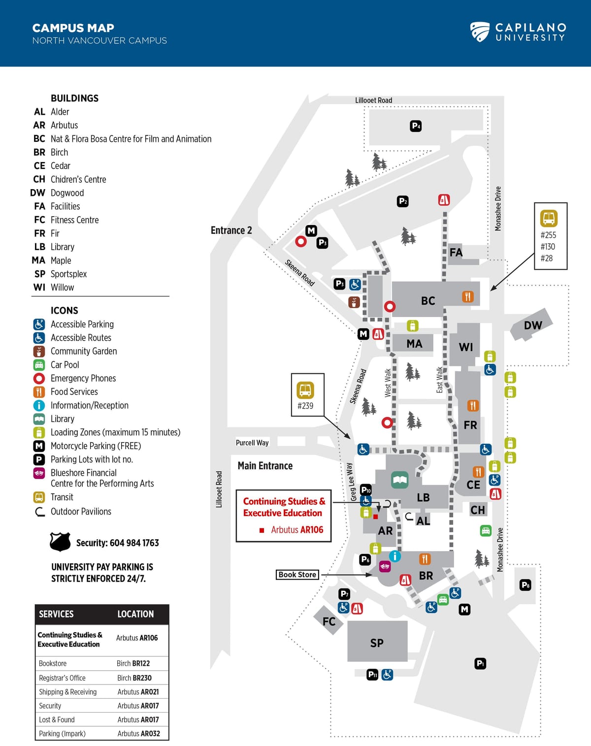 نقشه capilano university