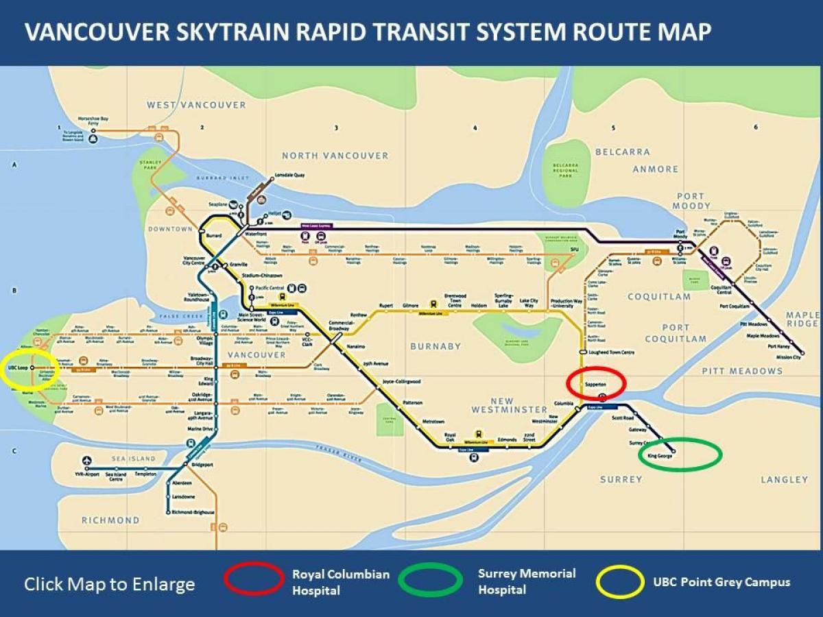 نقشه skytrain میپل ریج به ونکوور
