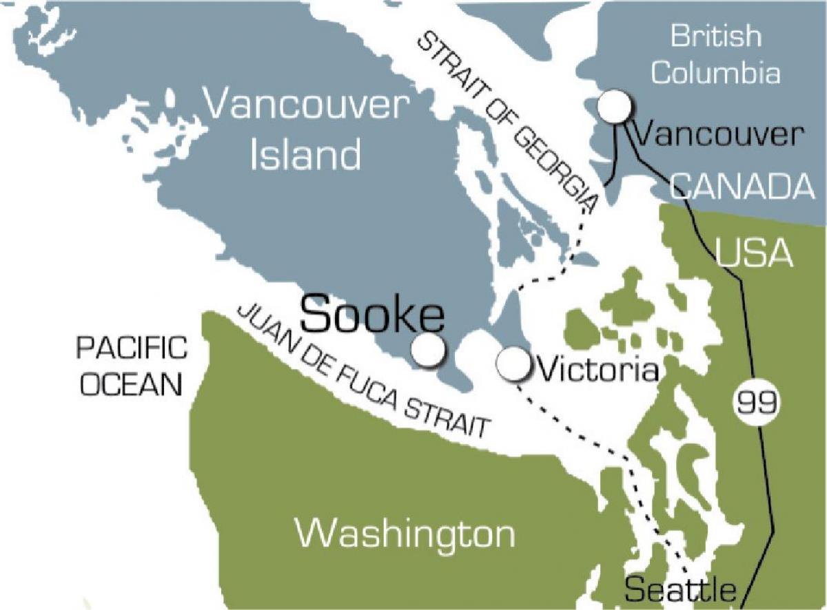نقشه sooke جزیره ونکوور