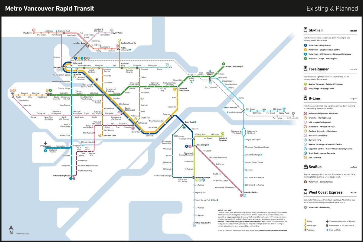 translink کانادا خط نقشه