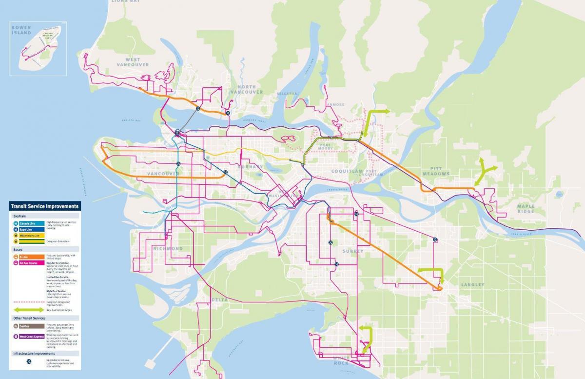 translink نقشه ونکوور skytrain