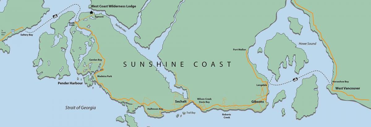 غرب ساحل جزیره ونکوور نقشه