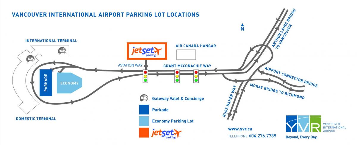 ونکوور پارکینگ فرودگاه نقشه