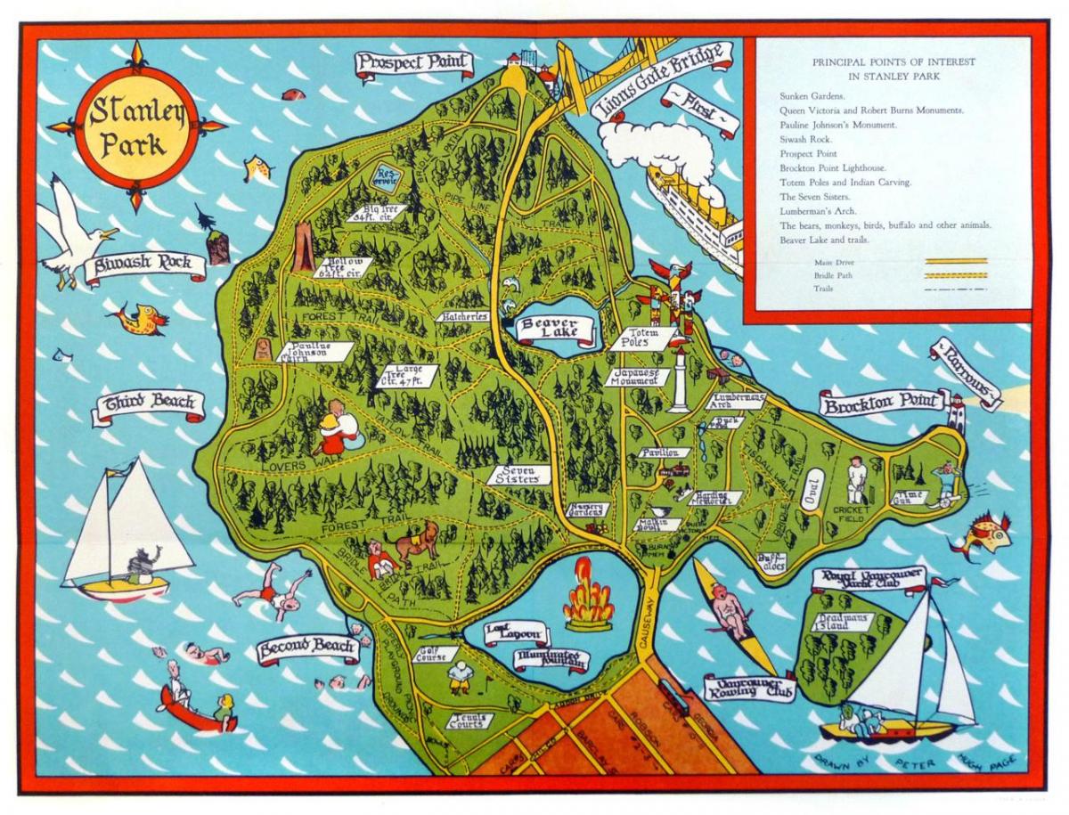 نقشه از پارک استنلی قطب توتم