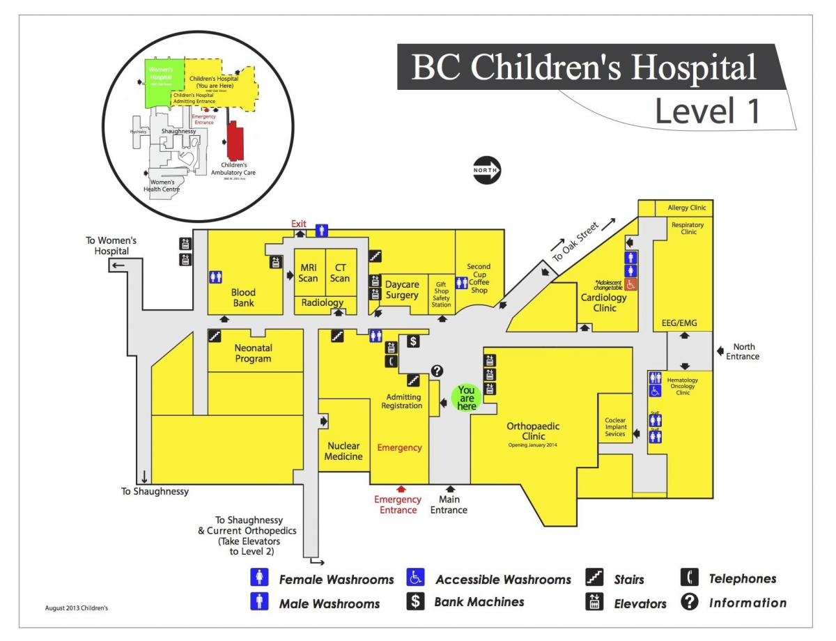 نقشه بیمارستان کودکان ونکوور