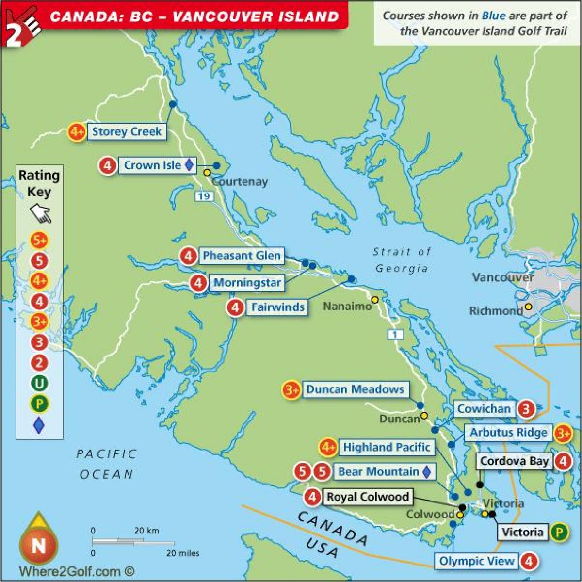 نقشه از جزیره ونکوور گلف