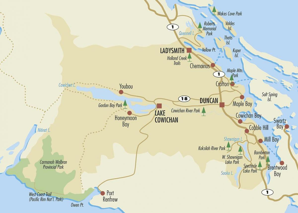 نقشه دانکن جزیره ونکوور 