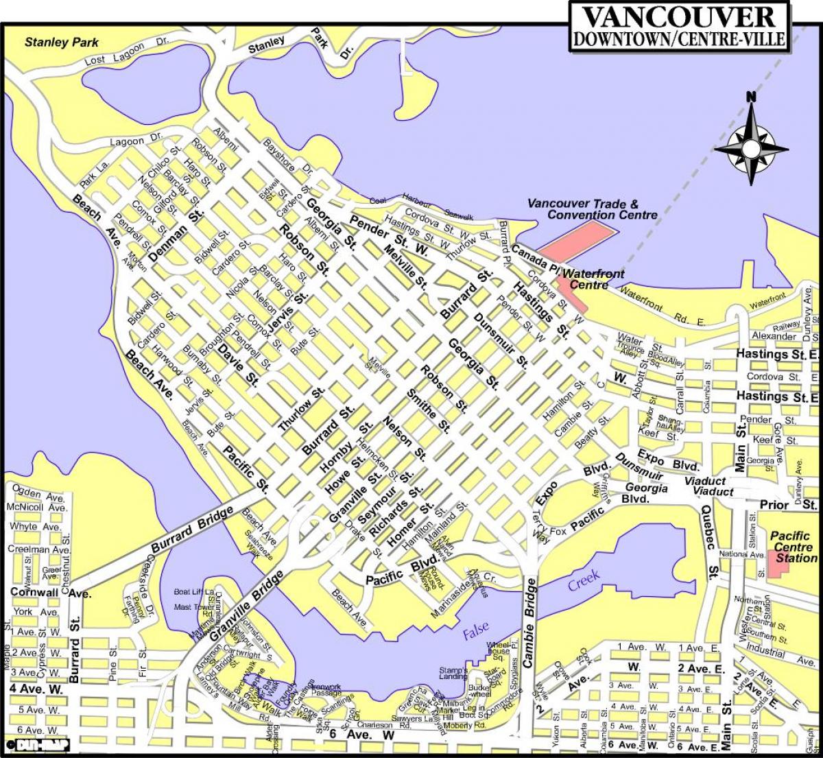 نقشه از مرکز شهر ونکوور قبل از میلاد