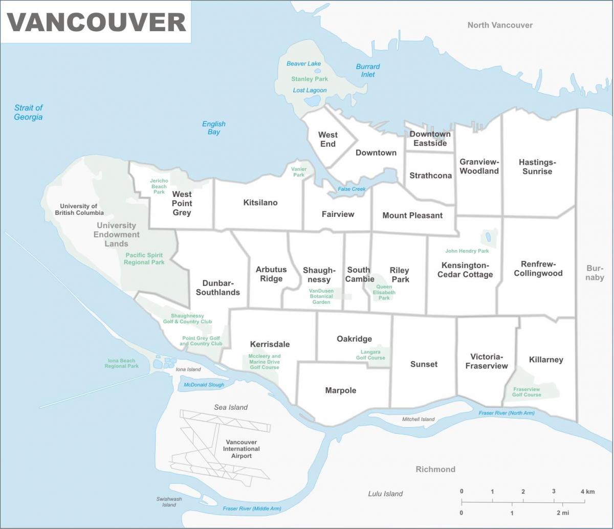نقشه از ونکوور املاک