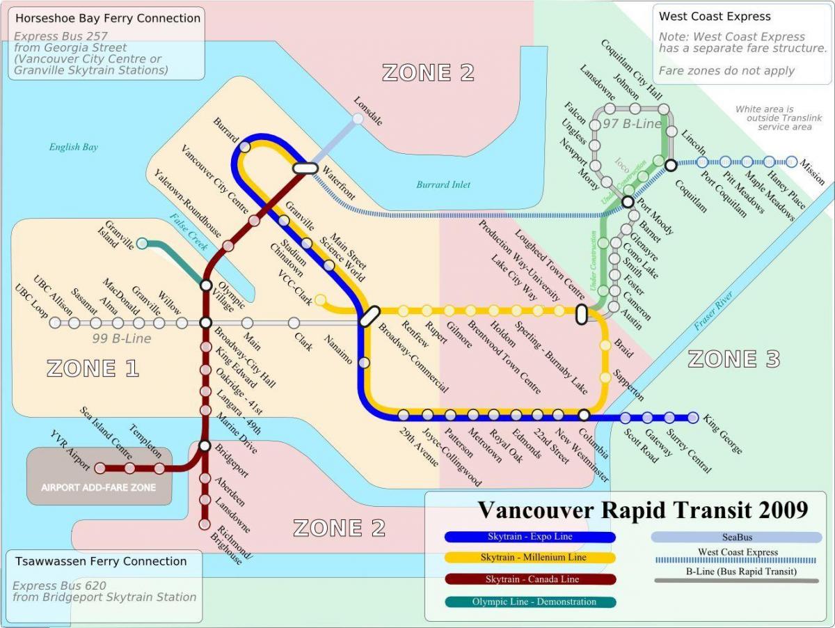 ونکوور حمل و نقل سریع نقشه