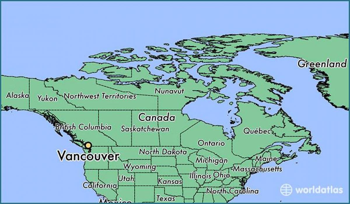 نقشه کانادا نشان ونکوور