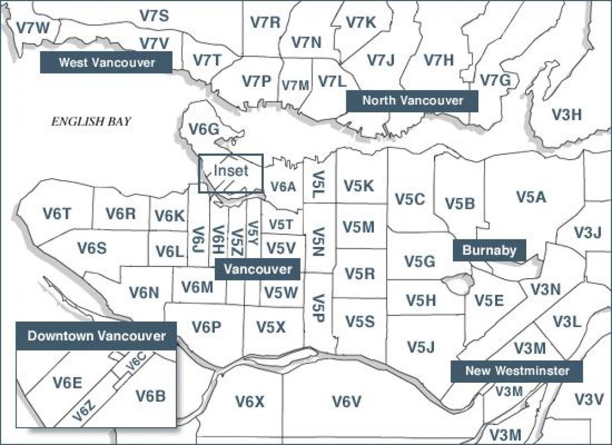 جزیره ونکوور کد پستی نقشه