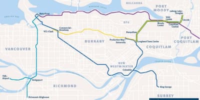 نقشه از برنابی skytrain