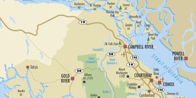 Campbell river, نقشه جزیره ونکوور