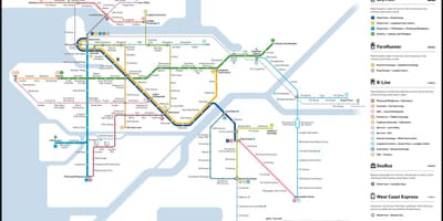 حمل و نقل skytrain نقشه