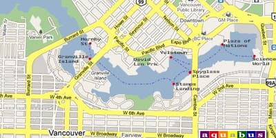 نقشه aquabus ونکوور