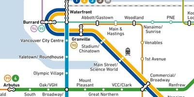 نقشه از ایستگاه burrard