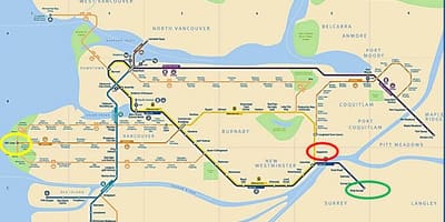 نقشه skytrain میپل ریج به ونکوور