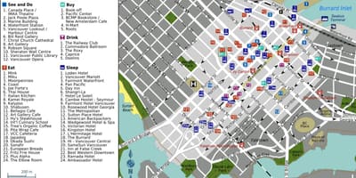 Yaletown ونکوور نقشه