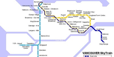 نقشه yvr skytrain